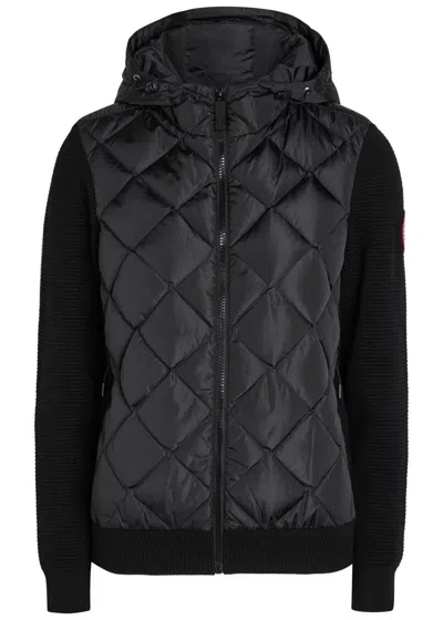 Canada Goose Hybridge Cardigan With Padded Front Panel In Black