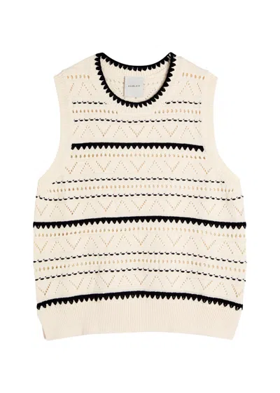 Varley Womens Egret Athena Pointelle Knitted Vest In White