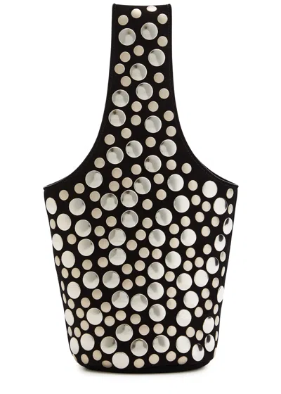 Khaite Livia Mini Studded Suede Tote Bag In Black