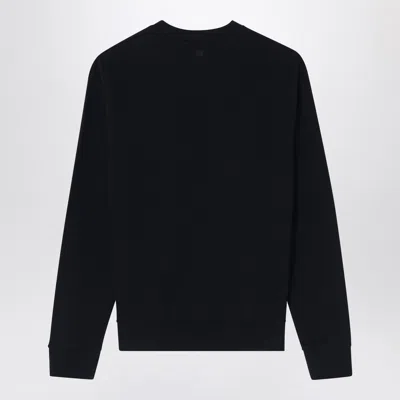 Ami Alexandre Mattiussi Ami Paris Men Black Crewneck Sweater With Adc Embroidery On The Front In Wool Blend Man In Multi