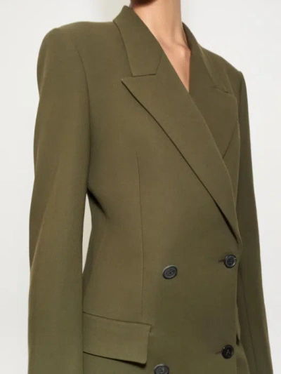 Alaïa Alaia Double-breasted Olive Green Wool Jacket Women In Brown