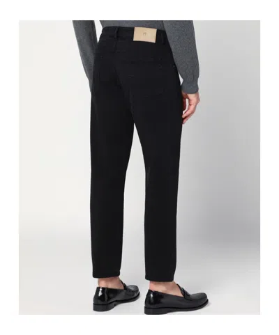 Pt Torino Black Cotton Trousers In Black