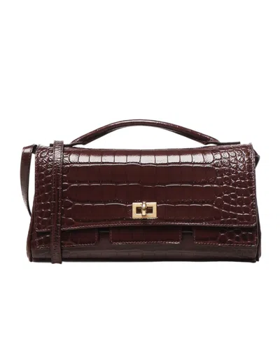 Balenciaga Bel Air Flap Leather Top-handle Bag In Burgundy