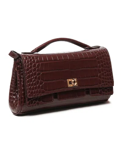 Balenciaga Bel Air Flap Leather Top-handle Bag In Burgundy