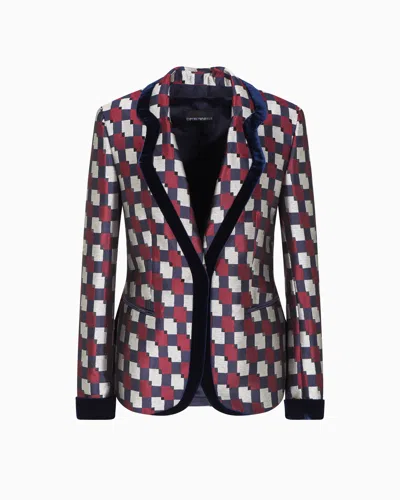 Emporio Armani Pattern-printed Single-breasted Blazer In Multi