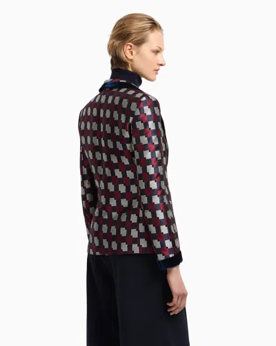 Emporio Armani Pattern-printed Single-breasted Blazer In Multi