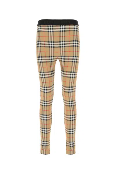 Burberry Women Archive Check Leggings In Brown