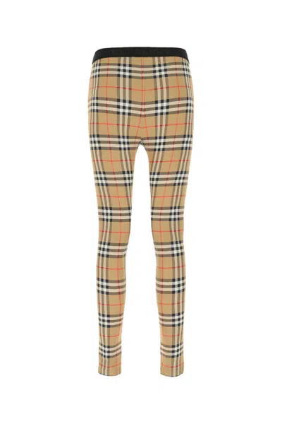 Burberry Women Archive Check Leggings In Brown