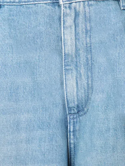 Jw Anderson Light Blue Bermuda Shorts With Cargo Pockets And Logo Patch On The Back In Blue