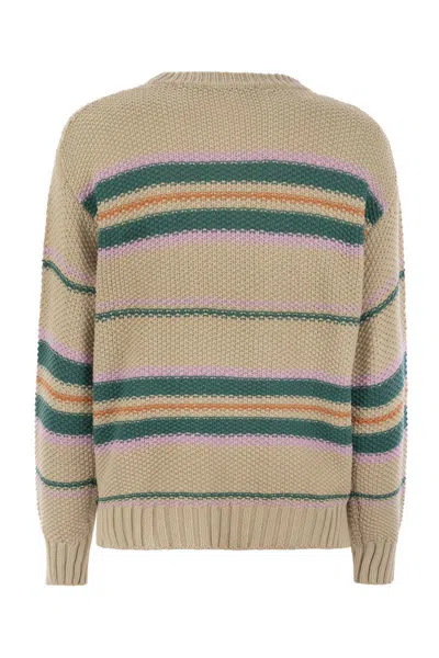 Weekend Max Mara Striped Knit Jumper In Neutral