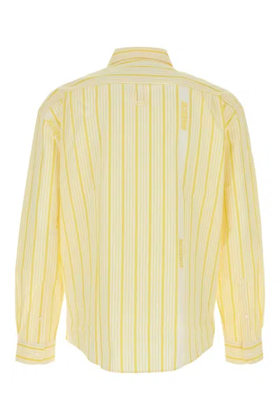 Jacquemus Simon Striped Long Sleeve Shirt In Yellow