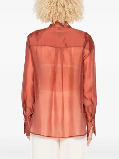 Forte Forte Contemporary Organza Masculine Shirt In Brown