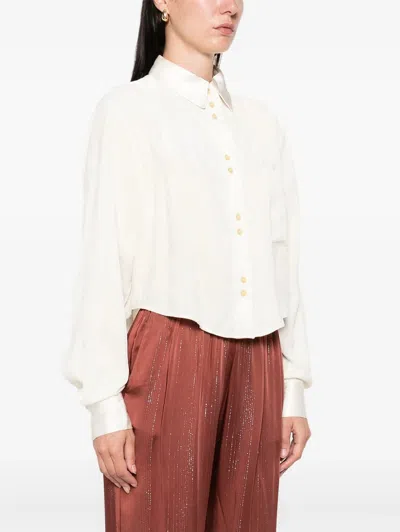 Forte Forte Fluid Chic Velvet Boxy Shirt In White