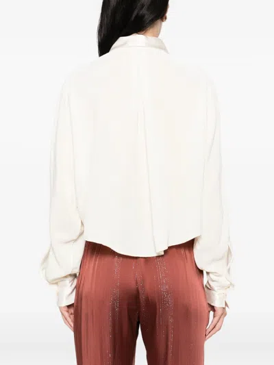 Forte Forte Fluid Chic Velvet Boxy Shirt In White