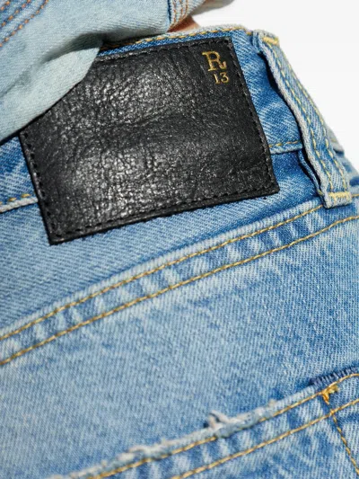 R13 Distressed-edge Straight-leg Jeans In Blue