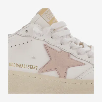 Golden Goose Ball Star Leather Sneakers In White