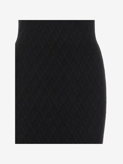 Versace Medusa Embellished La Greca Jacquard Knit Minidress In Black Technical
