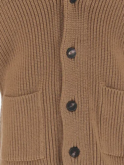 Tagliatore Jackson Stretch Wool Cardigan In Brown