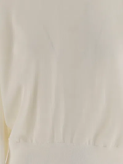 Jacquemus Merino Wool Sweater With Logo Embroidery In White