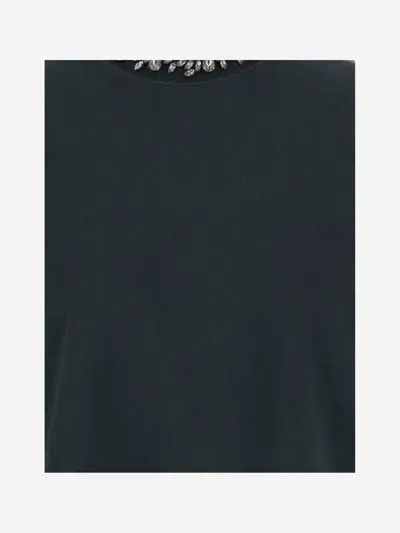 Golden Goose Boxy Cropped T-shirt In Organic Cotton In Burgundy