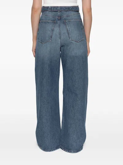 Sportmax Sport Max Wide Leg Cotton Denim Jeans In Blue