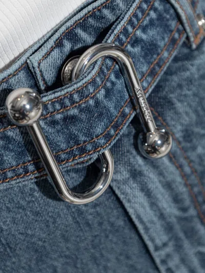 Sportmax Sport Max Wide Leg Cotton Denim Jeans In Blue