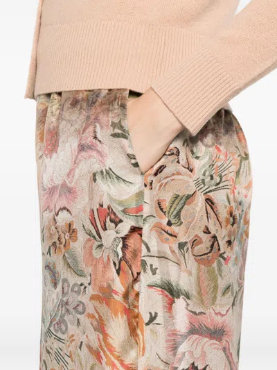 Pierre-louis Mascia Pierre Louis Mascia Printed Silk Trousers In Sand