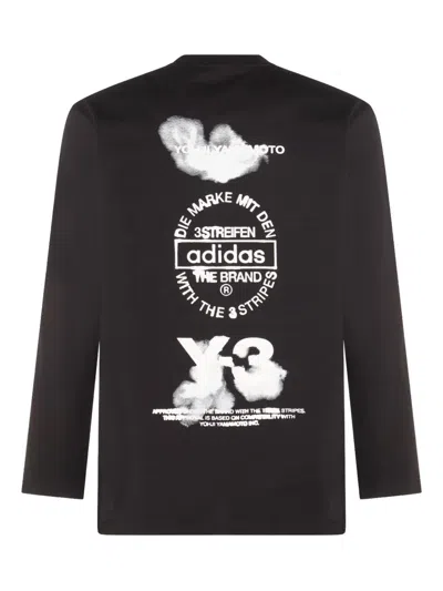 Y-3 Adidas Logo Cotton T-shirt In Black