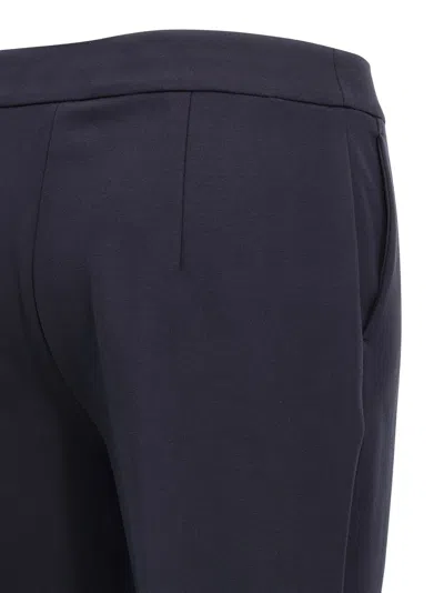 Max Mara Stretched Pleat Trousers In Blue