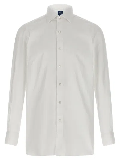 Finamore 1925 Timeless White Button-down Shirt With Structured Collar In Multi