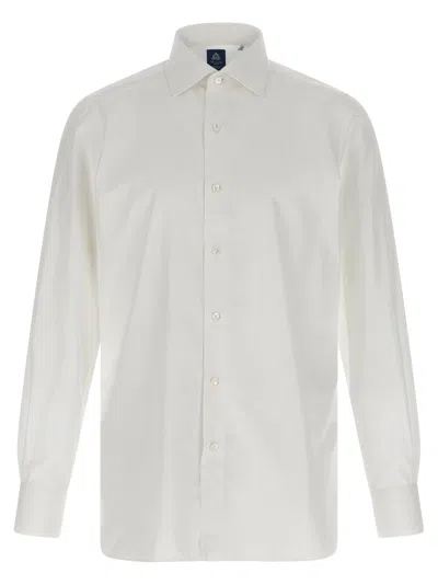 Finamore 1925 Timeless White Button-down Shirt With Structured Collar In Multi