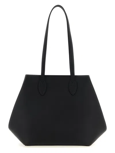 Valextra Medium Vivi Leather Tote Bag In Black