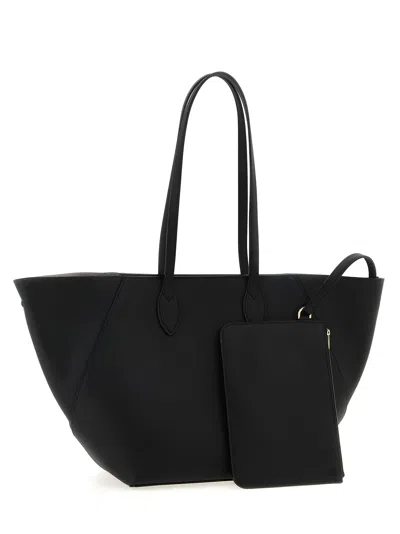 Valextra Medium Vivi Leather Tote Bag In Black
