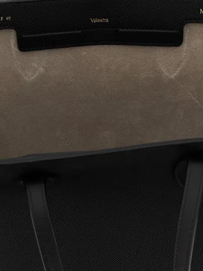 Valextra Medium Vivi Leather Tote Bag In Black