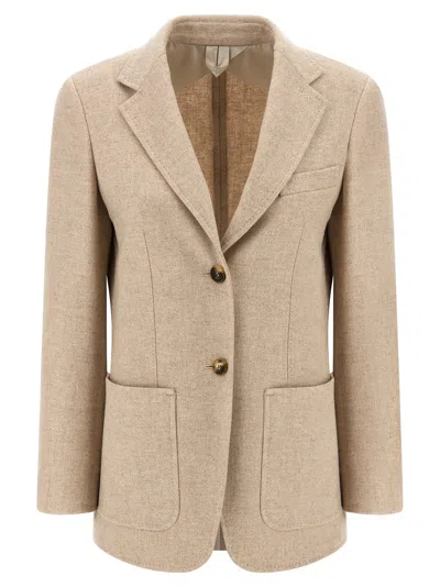 Max Mara Single-breasted Blazer In Nude