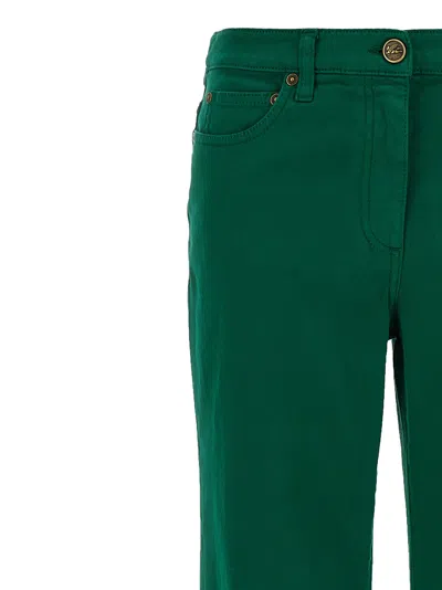 Etro Embroidered-logo Back-patch Trousers In Multi