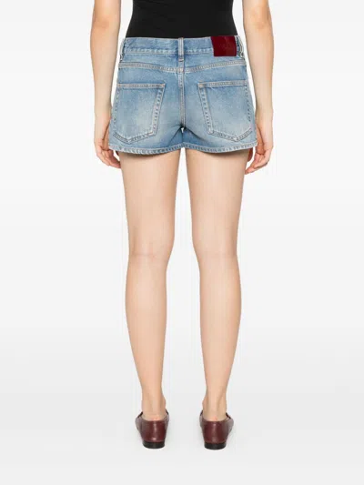 Gucci Regular Denim Shorts With Horsebit In Blue