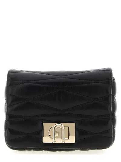 Furla 1927 Leather Mini Crossbody Bag In Black