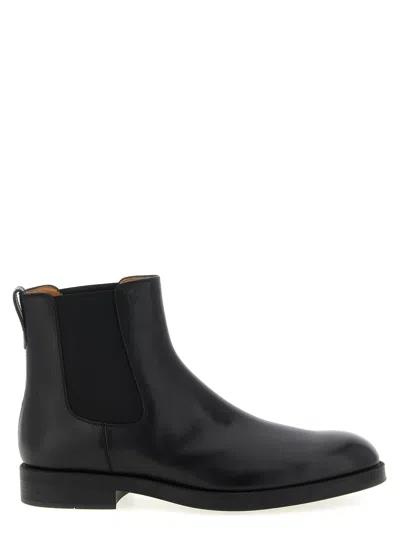 Tod's Suede Leather Chealsea Boots In Black