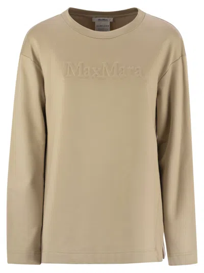 Max Mara Berma Silk And Cotton Sweatshirt In Brown