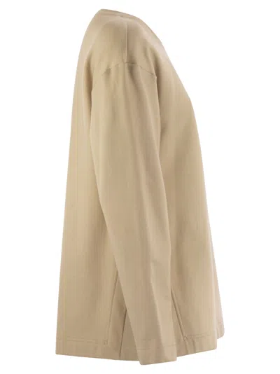 Max Mara Berma Silk And Cotton Sweatshirt In Brown