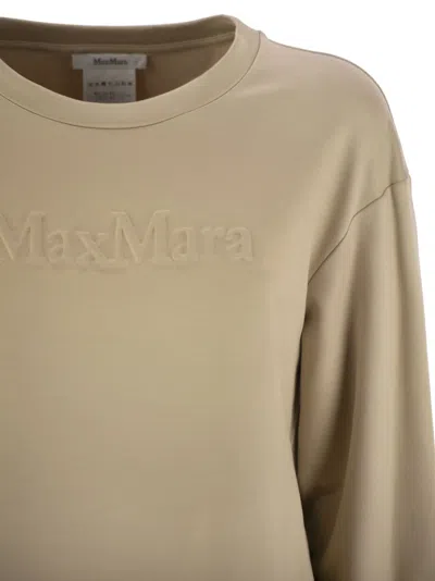 Max Mara Berma Silk And Cotton Sweatshirt In Brown