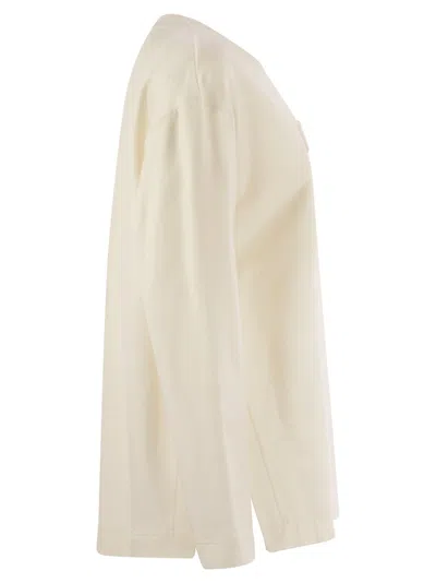 Max Mara Berma Silk And Cotton Sweatshirt In White