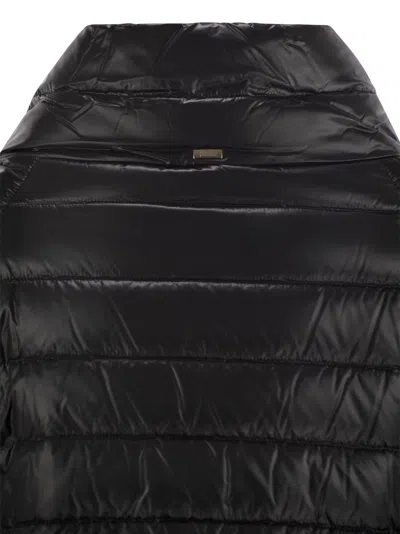Herno Mini Cape With Jewelled Sleeves In Black