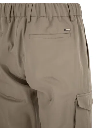 Herno Men Pure Cotton Resort Cargo Trousers In Sand