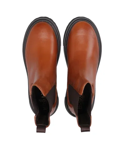 Hogan Boots Leather Brown In Brown