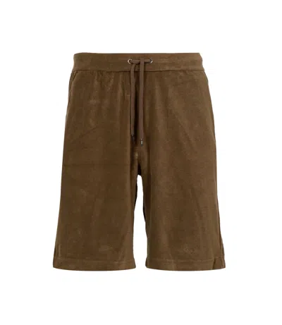 Herno Drawstring Terry Shorts In Brown