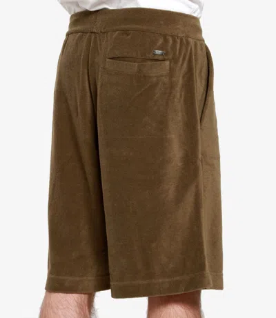 Herno Drawstring Terry Shorts In Brown