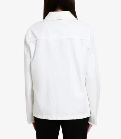 Fay Cotton Casual Jacket With Unique Fastening System In White