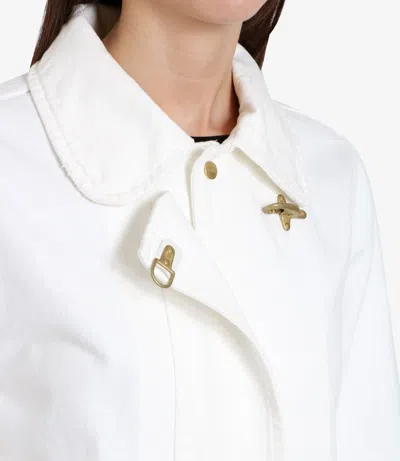 Fay Cotton Casual Jacket With Unique Fastening System In White